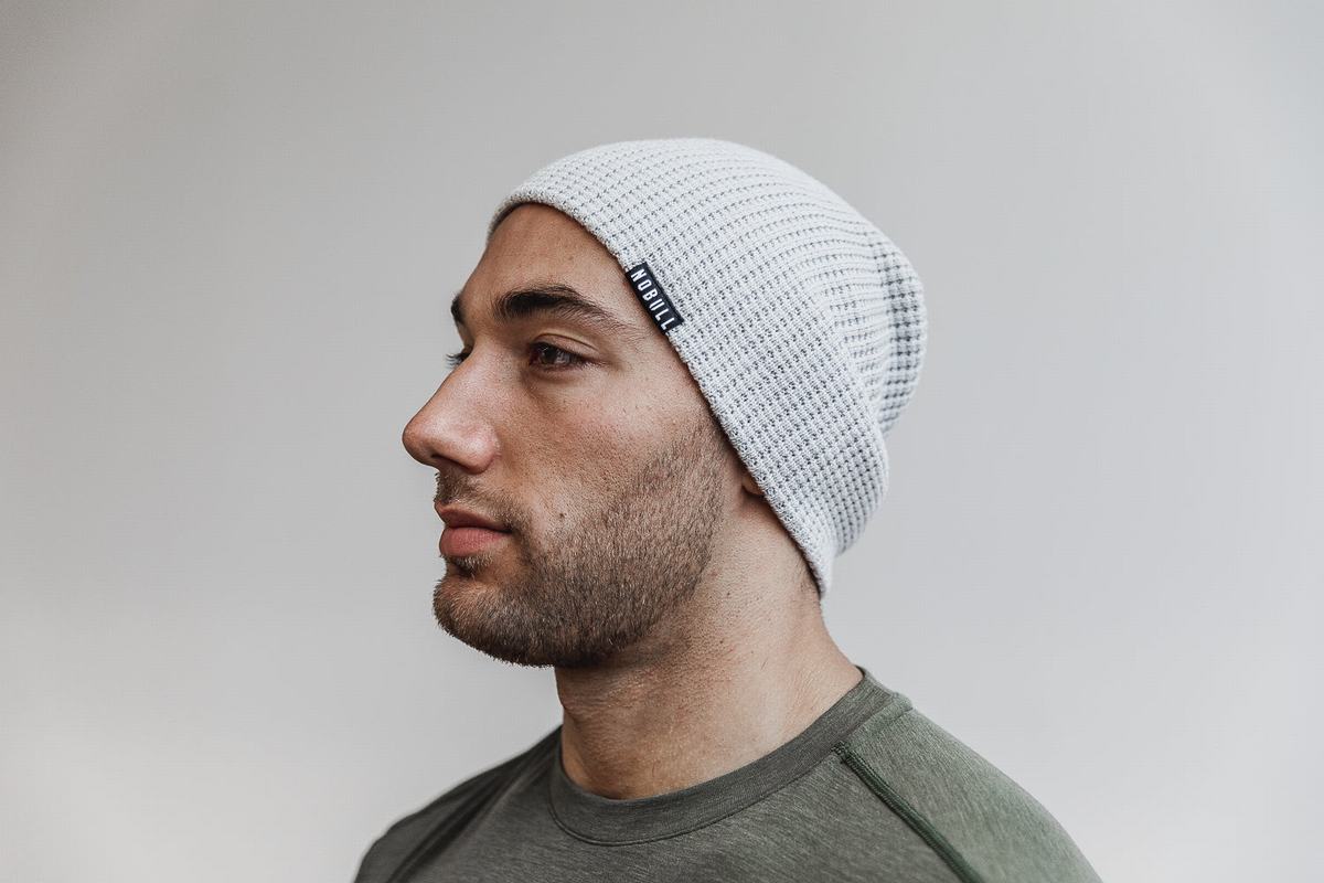 Nobull Waffle Men's Beanie Grey | Australia (EG4659)